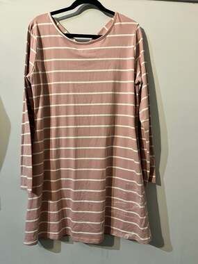 Lucky More Women's Striped Long Sleeve Tunic Dress with Pockets 9-170